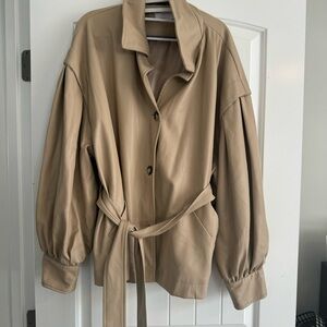 ASOS faux leather jacket with belt